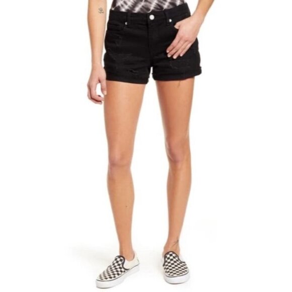 NWT Blank NYC The Fulton Roll Up  Black Shorts - Picture 11 of 11
